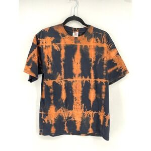 🚀 Bleach Dye T-Shirt Mens Medium Custom‎ Graphic Print Tee